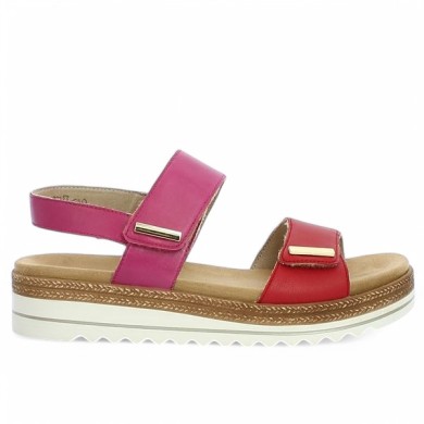Sandale Réglable 42, 43, 44, 45 femme Rose et rouge D0Q59-31 Remonte Shoesissime, vue coté