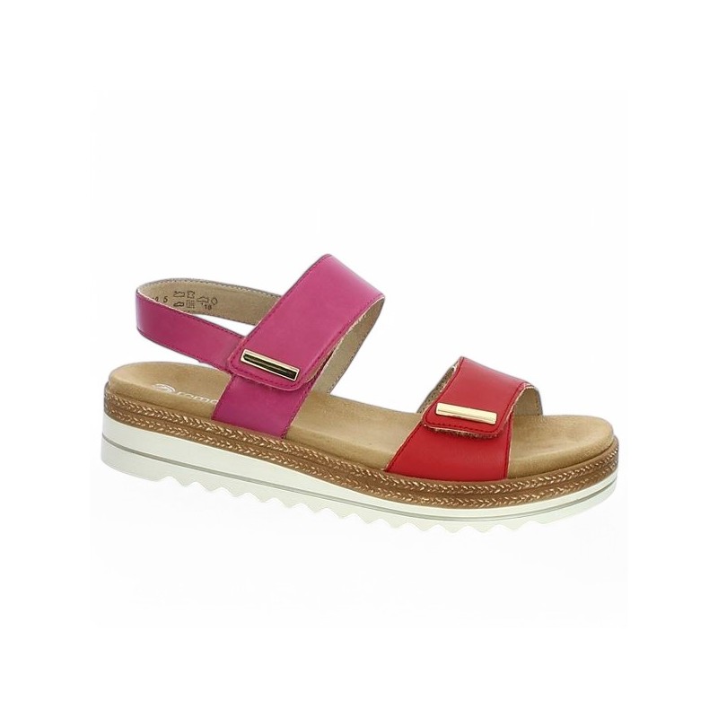 Coumba - Pink and red sandal D0Q59-31 - Remonte Barefoot 42, 43, 44, 45 - Shoesissime