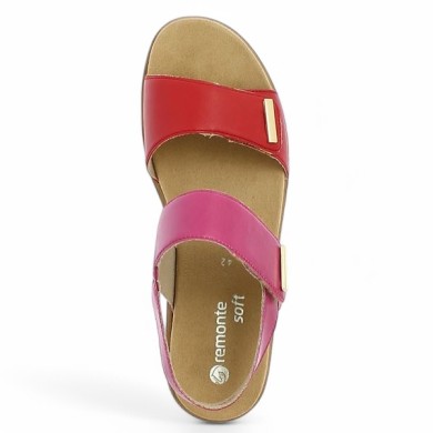 Nu-pieds Réglable grande taille femme Rose et rouge D0Q59-31 Remonte Shoesissime, vue dessus