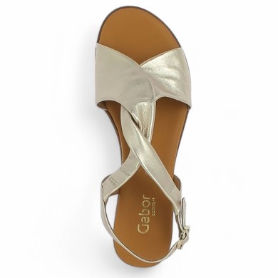 nu-pieds Gabor talon compensé doré 8, 8.5, 9, 9.5 Shoesissime, vue dessus