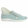 baskets femme confort 42, 43, 44, 45 semelle orthopédique cuir bleu Shoesissime, vue détails