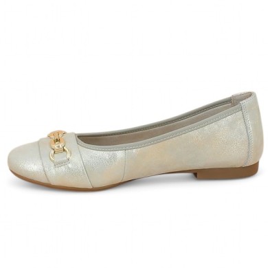 D0K10-90 ballerine doré grande taille femme Remonte chaine dorée Shoesissime, vue intérieure