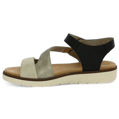 sandale femme réglable noire et dorée 42, 43, 44, 45 Shoesissime, vue intérieure