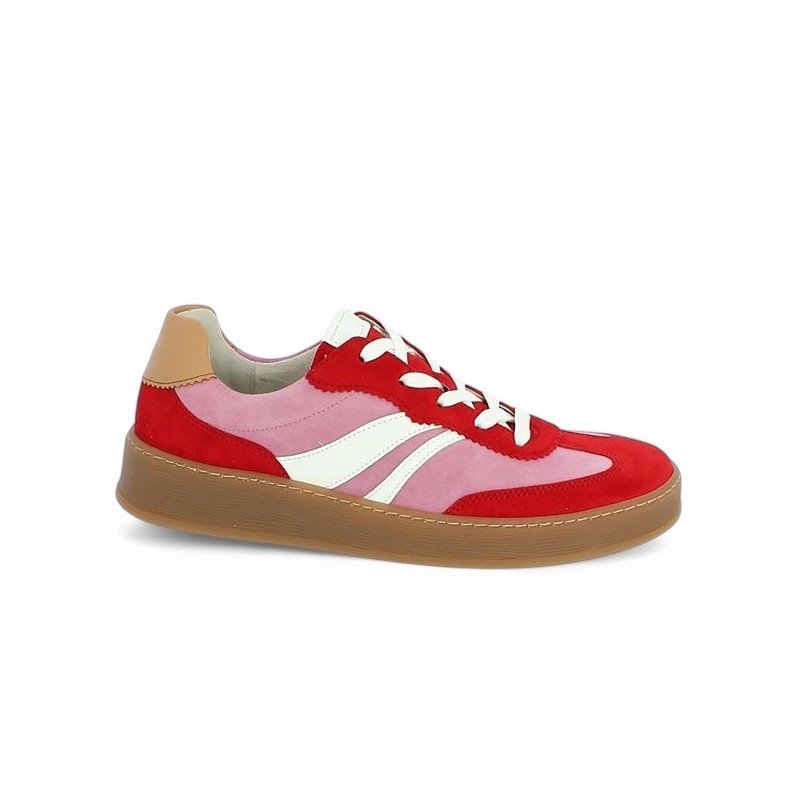 Rosa - Sneakers pink and red 66.435.48 - Gabor sneakers large size - Shoesissime