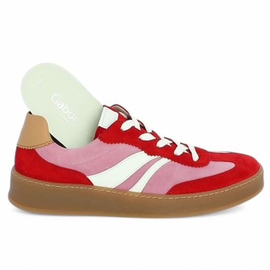 Rosa - Sneakers pink and red 66.435.48 - Gabor sneakers large size - Shoesissime