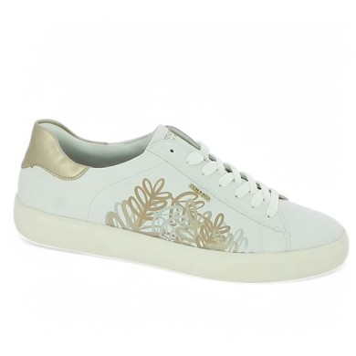 D2J00-81 baskets blanche fleur doré 42, 43, 44, 45 Remonte Shoesissime, vue profil
