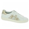 D2J00-81 baskets blanche fleur doré 42, 43, 44, 45 Remonte Shoesissime, vue profil