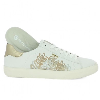 sneakers blanche et doré Remonte femme 42, 43, 44, 45 Shoesissime, vue détails