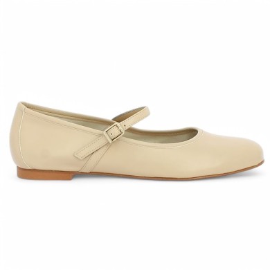 ballerine grande taille beige clair à bride Shoesissime, vue coté