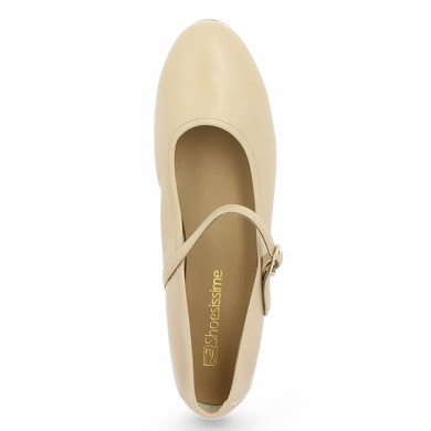 ballerine grande pointure beige clair à bride Shoesissime, vue dessus