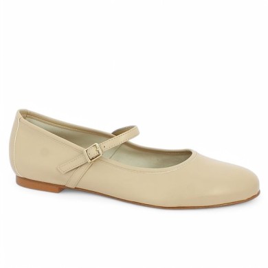 ballerine beige clair à bride 42, 43, 44, 45 Shoesissime, vue profil
