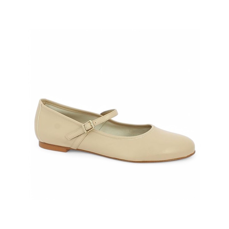 ballerine beige clair à bride 42, 43, 44, 45 Shoesissime, vue profil