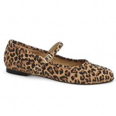ballerine bride léopard 42, 43, 44, 45 Shoesissime, vue profil