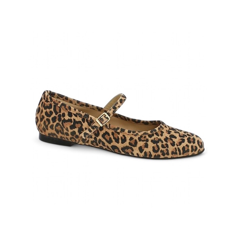 Simone - Leopard strap ballerina large - Ballerinas 42, 43, 44, 45 - Shoesissime