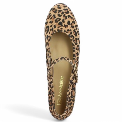 Simone - Leopard strap ballerina large - Ballerinas 42, 43, 44, 45 - Shoesissime