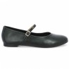ballerine bride fine cuir noir 42, 43, 44, 45 femme Shoesissime, vue coté