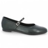 ballerine bride fine cuir noir grande taille femme Shoesissime, vue profil