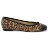 Ballerine bicolore noire et léopard chaussures grande taille femme Shoesissime, vue coté
