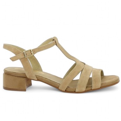 BRENDA - Chic and dressy beige sandals large size - Women's sandals 42, 43, 44, 45 - Shoesissime