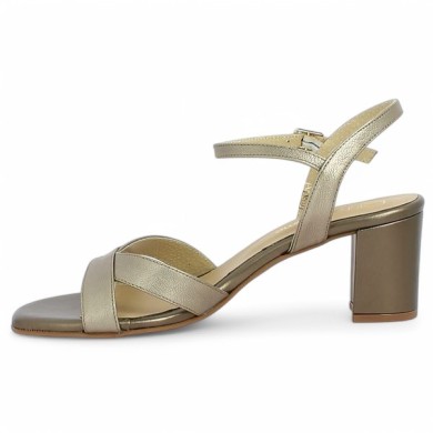 Larissa - Elegant sandal in bronze leather - Heeled sandals 42, 43, 44, 45 - Shoesissime