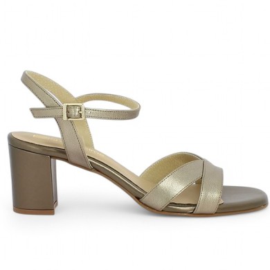 Larissa - Elegant sandal in bronze leather - Heeled sandals 42, 43, 44, 45 - Shoesissime