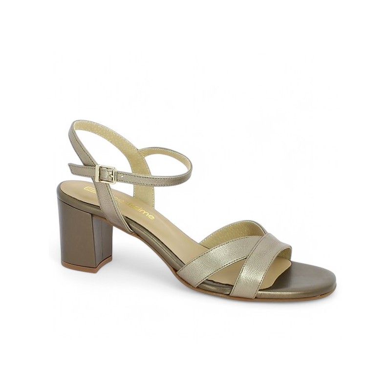 Larissa - Elegant sandal in bronze leather - Heeled sandals 42, 43, 44, 45 - Shoesissime