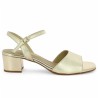 Nu-pieds petit talon doré 42, 43, 44, 45 femme Shoesissime, vue coté