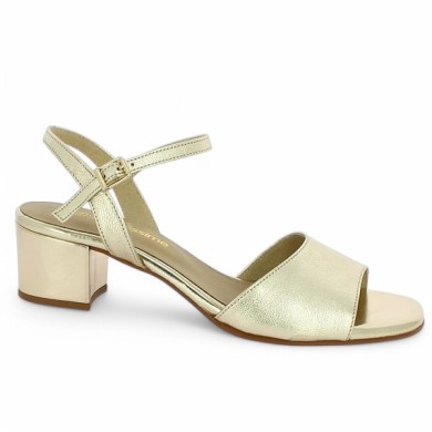 Carmen - Sandale simple cuir doré 42, 43, 44, 45 - Heeled sandals large size - Shoesissime