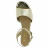 sandale petit talon doré grande taille femme Shoesissime, vue dessus