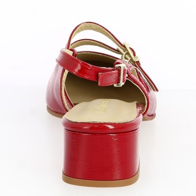 escarpin brides vernis rouge petit talon 42, 43, 44, 45 femme Shoesissime, vue arrière