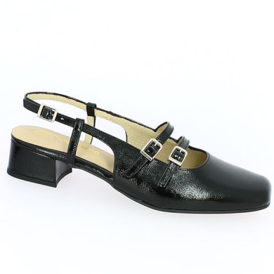 babies vernies noir 42, 43, 44, 45 chaussures femme Shoesissime, vue profil