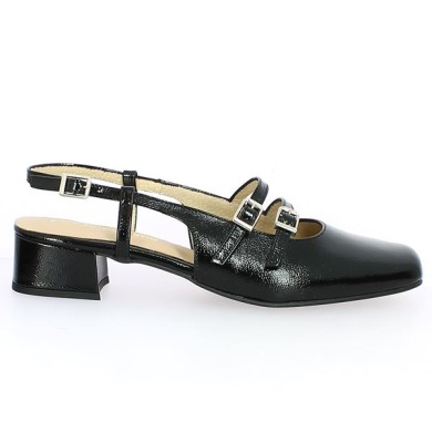 Kate - Fashion black patent slippers - Chaussures 42, 43, 44, 45 femme - Shoesissime