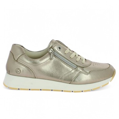 D2G01-90 baskets doré femme grande taille Remonte Shoesissime, vue coté