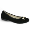 ballerine grande taille Remonte velours noir et chaine dorée Shoesissime, vue profil