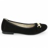 ballerine grande pointure Remonte velours noir et chaine dorée Shoesissime, vue coté