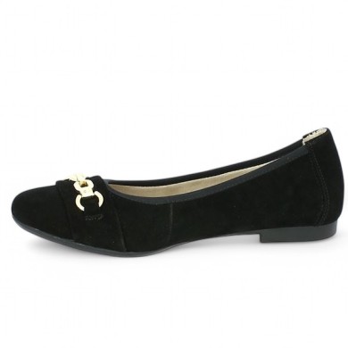 Josephine - D0K10-02 Black ballerina with gold chain - Ballerinas Remonte 42, 43, 44, 45 - Shoesissime