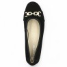 ballerine Remonte 42, 43, 44, 45 velours noir et chaine dorée Shoesissime, vue coté