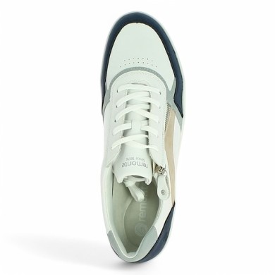 D0J01-85 sneakers blanc bleu femme 42, 43, 44, 45 Remonte Shoesissime, vue dessus