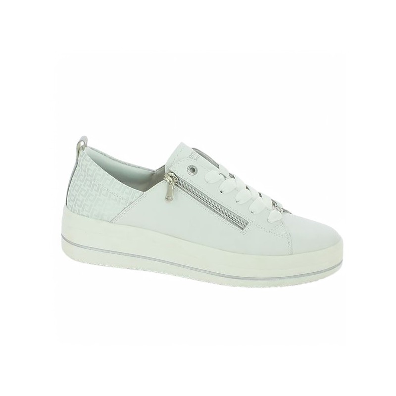 D1C08-80 sneakers blanche et argenté Remonte grande taille femme Shoesissime, vue profil
