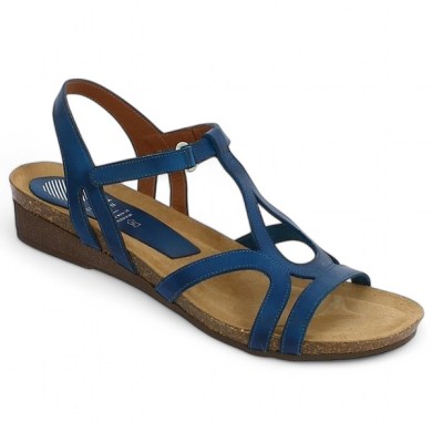 Candice - Sandalette blue leather Xapatan - Sandals for women 42, 43, 44, 45 - Shoesissime