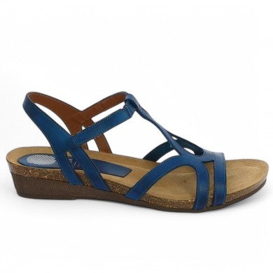 Candice - Sandalette blue leather Xapatan - Sandals for women 42, 43, 44, 45 - Shoesissime