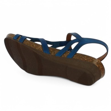Candice - Sandalette blue leather Xapatan - Sandals for women 42, 43, 44, 45 - Shoesissime