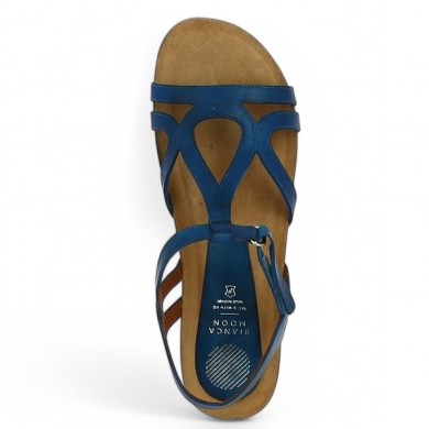 Candice - Sandalette blue leather Xapatan - Sandals for women 42, 43, 44, 45 - Shoesissime