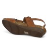 Zelie - Floral print sandal in camel leather - Sandalette grande taille - Shoesissime
