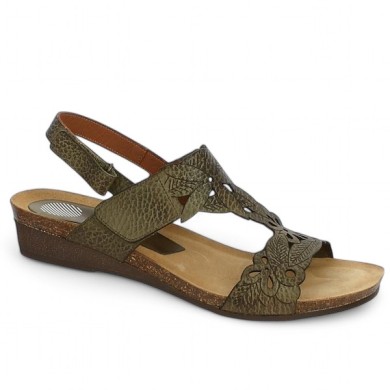 sandale vert kaki femme 42, 43, 44 Xapatan Shoesissime, vue profil