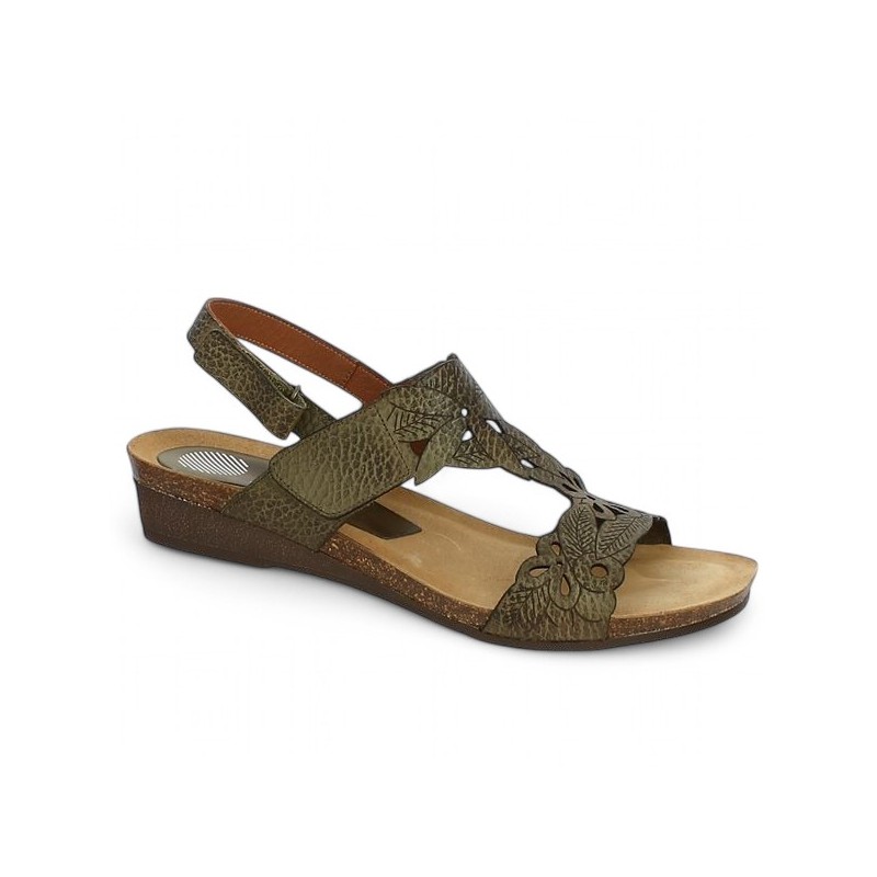 Zelie - Sandalette Xapatan khaki green - Women's large size sandals - Shoesissime