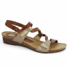 Carole - Sandalette woman zig zag camel leather - Sandals Xapatant grande taille - Shoesissime