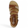 Carole - Sandalette woman zig zag camel leather - Sandals Xapatant grande taille - Shoesissime