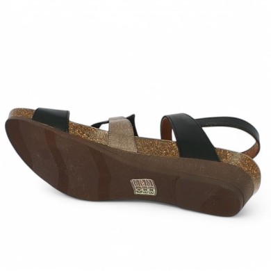 Carole - Sandale femme zig zag cuir noir - Sandale Xapatan grande pointure - Shoesissime