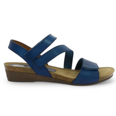 Joannie - Sandal Xapatan blue 3 straps - Barefoot women large size - Shoesissime